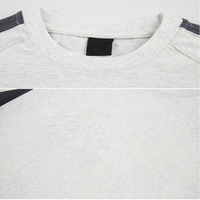 Fábrica de ropa, venta al por mayor, ropa de hombre, camisas de hombre, Camiseta básica de retazos en blanco informal clásica lisa de 220gsm