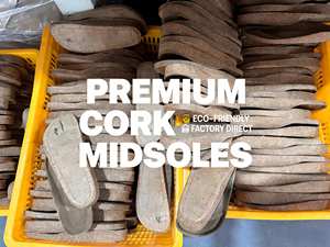 Wool Lined Soft Latex Cork <strong>Sole</strong> for Warm Winter Shoes - Product Image 2