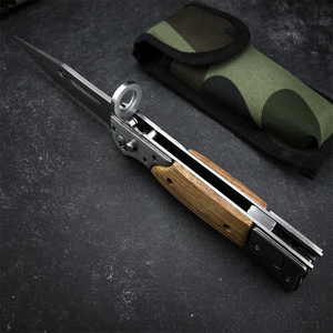 มีดพับพกพา AK47-M9 รุ่น Everyday Carry ทำจากเหล็ก D2 สแตนเลส ด้ามไม้หลากสี เหมาะสำหรับงาน DIY กิจกรรมกลางแจ้ง ตั้งแคมป์ ตกปลา อเนกประสงค์ - Product Image 2