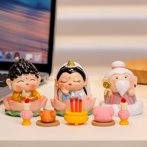 Figuras de Resina de Buda Infantil de Dibujos Animados, Lindas Decoraciones para Oficina y Sala de Estar, Símbolos de Dios de la Buena Suerte y del Dinero para Navidad - Product Image 5