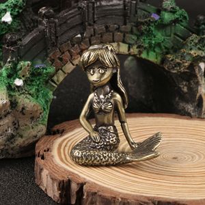 Figura de Bronce Envejecido de Sirena del Océano, Estilo Cuento de Hadas, para Escritorio de Oficina, con Acabado en Cobre Antiguo Artesanía Decorativa. - Product Image 1