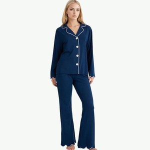 Conjunto de Pijamas de Bambú Suave para Mujer al por Mayor con Ribete, Ropa de Dormir Premium para Mujer, Pijamas Modales Personalizadas para Mujer - Product Image 5