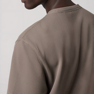 Custom Men's Quick Dry Tennis Training <b>Waffle</b> Knit <b>Shirt</b> Breathable Summer Formal Golf Business <b>Shirts</b> for Men's Tennis Wear - Product Image 3