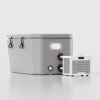 Baignoire à glace gonflable portable à isolation élevée et inclinée + Refroidisseur de bain froid miniature 0,8 CV pour intérieur et extérieur