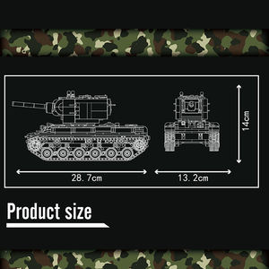 Moule roi 20026 jouets motorisés militaires application technique télécommande bataille assemblage modèle ensembles n ° KV-2 réservoir blocs de construction - Product Image 6
