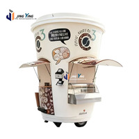 Kiosque à café mobile en forme de tasse, personnalisé, imprimé sur mesure, pour boissons et en-cas en plein air, chariot de restauration, directement de l'usine