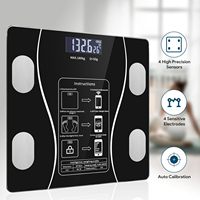 Balance connectée en verre trempé pour analyse corporelle, IMC et graisse corporelle, pour usage domestique et personnel