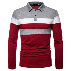 <span class=keywords><strong>Polo</strong></span> da Golf OEM & ODM con Logo Personalizzato, <span class=keywords><strong>Manica</strong></span> <span class=keywords><strong>Lunga</strong></span>, Design Patchwork per <span class=keywords><strong>Uomo</strong></span>, Casual in Poliestere - Product Image 2