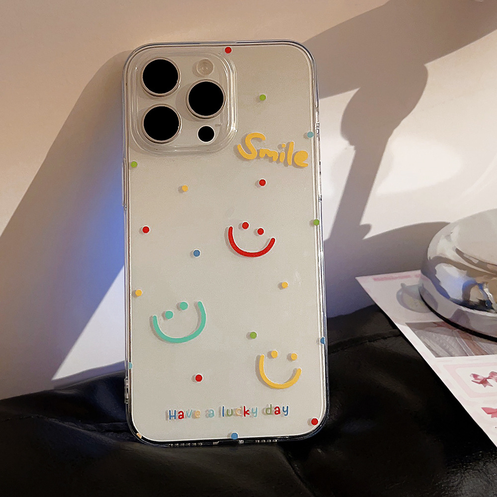 Transparent Tricolor Polka Dot Smiley