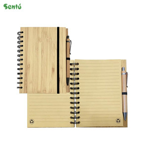 Cuaderno Ecológico Personalizado <span class=keywords><strong>de</strong></span> Bambú - 70 Hojas Rayadas, Tapa Dura, Encuadernación en Espiral, Hojas Sueltas, <span class=keywords><strong>Papel</strong></span> <span class=keywords><strong>Reciclado</strong></span>, Diario <span class=keywords><strong>de</strong></span> Negocios A5 - Product Image 1