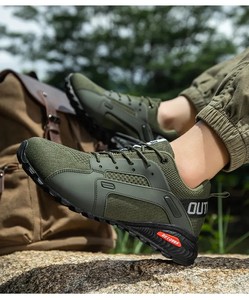 Men's Mountaineering Socks Boots Hiking &amp; <strong>Trekking</strong> Backpacking <strong>Shoes</strong> Trail Cross Country High-top Lace up Slip on Stretch Fabric - Product Image 5