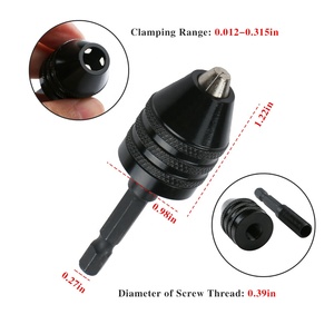 Adaptador Universal de Mandril de Aluminio sin Llave de 0.3 - 8mm con Vástago Hexagonal de 1/4 Pulgada para Taladro, Destornillador y Atornillador de Impacto - Product Image 2