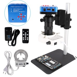 Microscopio <span class=keywords><strong>Digital</strong></span> YIZHAN FHD <span class=keywords><strong>21MP</strong></span> Cámara 130X Lente Anillo de vídeo Luz Tablero DE TRABAJO DE bajo espesor Reparación de teléfonos Kit de herramientas de soldadura - Product Image 1