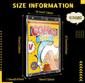 מחזיק ספר קומיקס סיטונאי עם לוחות שקיות resealealable גודל מותאם אישית uv הגנה במקרה אקרילי ברור - Product Image 2