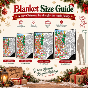 Manta de Franela Personalizada para Colorear de Navidad con 24 Marcadores para Niños, Manta de Arte DIY con Diseño de Casa de Dulces, Hombre de Jengibre y Muñeco de Nieve - Product Image 6