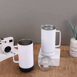 Mug musical 14oz en acier inoxydable à isolation sous vide, gobelet de voyage fin avec cuillère, haut-parleur à sublimation, cadeau d'affaires écologique - Product Image 1