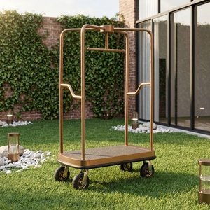 Carrello Portabagagli Moderno per Hotel Personalizzabile a 4 Ruote Multifunzionale per Lobby e Concierge - Product Image 6