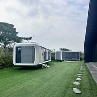 Cabaña Modular Prefabricada de Acero de 2 Pisos, Impermeable, Casa Pequeña de 40 pies con Oficina Tipo Cápsula para Almacenamiento o Espacio de Oficina