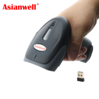 Lecteur de codes-barres sans fil portable USB RS232, code QR, longue portée