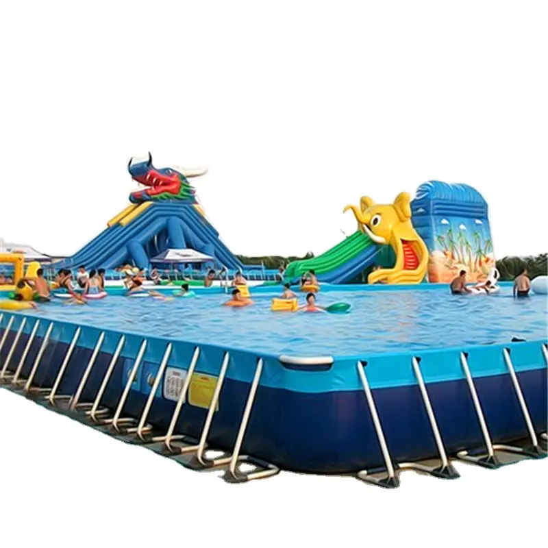 Di alta qualità di acqua parco giochi grande rettangolare in metallo cornice di nuoto piscina per bambini e adulti