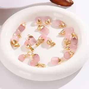 CELION venta al por mayor de piedras curativas de cristal de alta calidad de cuarzo rosa pulido Mini colgantes de esfera de cristal para regalo