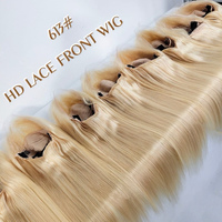 Peluca de cabello 100% humano para mujer, postizo de encaje Frontal Hd, 13x6, 13x4, 30 pulgadas, rubia sin pegamento, 613 Hd
