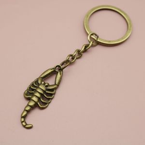Porte-clés Scorpion <span class=keywords><strong>à</strong></span> nervures en alliage de <span class=keywords><strong>zinc</strong></span> argenté antique avec chaîne <span class=keywords><strong>à</strong></span> anneau fendu pour souvenir de rallye de motards du désert - Product Image 6