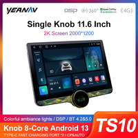 TS10S 7862S 2.0GHZ Octa Core Grand 11.6 Pouces Conception Spéciale Bouton Unique Android13 Autoradio Lecteur Multimédia Pour Voiture Universelle