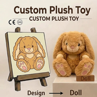 Peluche personnalisée OEM, lapin aux grandes oreilles roux clair, super doux, jouet en peluche pour enfant, animal en peluche pour cadeau, CE