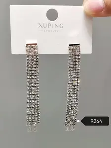 07 مجوهرات xuping المألوف و شعبية رائعة بسيطة الماس مزاجه طويلة شرابة الأقراط