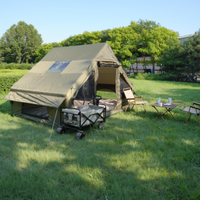 Tente de camping gonflable pour l'extérieur, glamping, pompe manuelle, toutes saisons, installation facile en 3 minutes, fenêtre en maille imperméable, 3-4 personnes