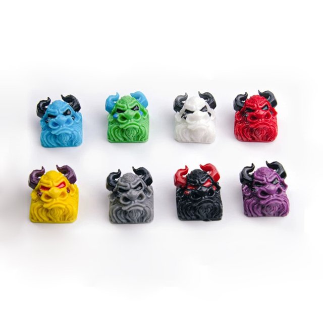 Wholesale Resin Keycaps Special Customized DIY Keys for Mechanical RGB Keyboard Gaming Keycaps Bull Head Keycap with Multi-color