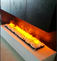 Cheminée électrique à vapeur d'eau LED 3D, décoration de foyer artificiel, construction en acier, utilisation intérieure moderne, insert pour hôtels