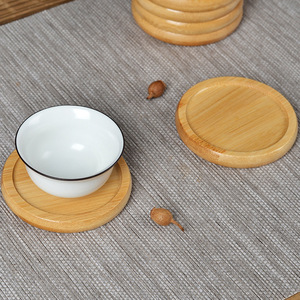 Bamboo <b>Teacup</b> Coasters Round Heat Insulating Tea Mats Traditional Eco Friendly Coffee Tea Accessories - Product Image 3