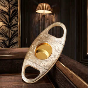 JIFENG JF-J06 blu metallo affilato in acciaio inox lame tagliasigari con scatola regalo in pelle - Product Image 2