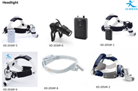 AURWEN KD-203AY-7 Lampe dentaire ultra-légère et flexible en silicone avec batterie au lithium 3W 20000Lux 4000~5500K, lumière uniforme intégrée