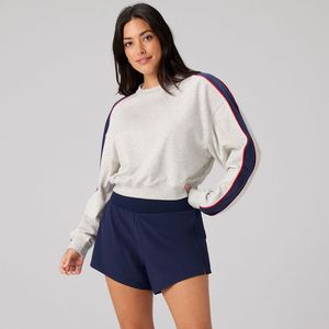 <span class=keywords><strong>Felpa</strong></span> da Donna Traspirante Invernale in Spugna Francese <span class=keywords><strong>con</strong></span> Collo Rotondo, Strisce Laterali a Contrasto, Maniche Raglan, Vestibilità Ampia ODM - Product Image 3