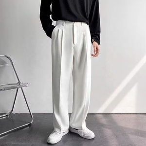 Pantalones <span class=keywords><strong>de</strong></span> Traje <span class=keywords><strong>de</strong></span> Pierna Ancha <span class=keywords><strong>para</strong></span> <span class=keywords><strong>Hombre</strong></span>, Blancos, Ajustados, Sin Arrugas, <span class=keywords><strong>para</strong></span> Negocios, Bodas, Estilo Coreano - Product Image 4
