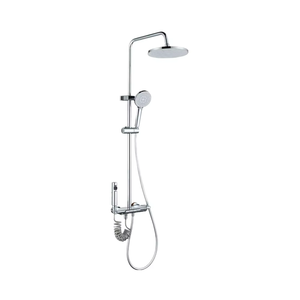 Robinet de douche mural moderne en laiton chromé poli à poignée unique avec jet pluie et valve céramique à débit contrôlé pour hôtel et hôpital - Vente chaude - Product Image 1
