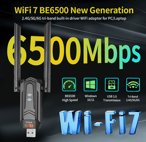 Clé USB Wi-Fi 7 sans fil 6 GHz + 5 GHz + 2,4 GHz, adaptateur Wi-Fi à très faible latence avec antenne pour jeux sur <span class=keywords><strong>PC</strong></span> pour Windows 11/10 - Product Image 3