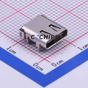 MC-313D USB Connector Through hole Component (THT) Connector Type-C USB 3.1 Female Horizontal Mount - Product Image 1