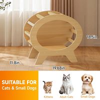 Ankuliy Maison pour chat en bois de pin moderne Cabine pour animaux de compagnie Élevée Ronde en bois massif Résistante aux intempéries Montage facile Utilisation en intérieur pour chats