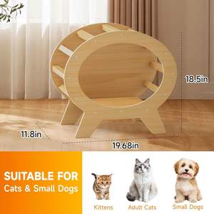 Ankuliy Maison pour <span class=keywords><strong>chat</strong></span> <span class=keywords><strong>en</strong></span> bois <span class=keywords><strong>de</strong></span> pin moderne Cabine pour animaux <span class=keywords><strong>de</strong></span> compagnie Élevée Ronde <span class=keywords><strong>en</strong></span> bois massif Résistante aux intempéries Montage facile Utilisation <span class=keywords><strong>en</strong></span> intérieur pour chats - Product Image 2