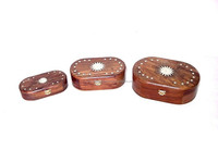 Boîte à pilules vintage en bois, artisanat en bois, dernier bibelot
