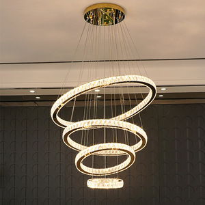 HFBH新款发光二极管水晶吊灯现代环形悬挂厨房灯3/<span class=keywords><strong>2</strong></span>/1圈餐厅客厅灯具2024 - Product Image 3