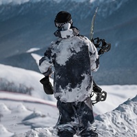 Combinaison de ski pour homme, imprimé encre, ensemble de ski unisexe, doublure polaire, imperméable, coupe-vent, ample, grande taille, entièrement scellée, pour snowboard