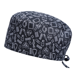 Topi gosok dapat diatur wanita, penutup kepala 2 tombol rambut pendek bernapas topi bedah perawat Pria - Product Image 6