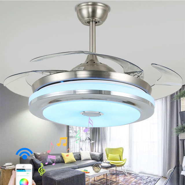 Factory Direct Retractable Ceiling Fans with Lights and Remote Dimmable 3CCT Reversible BLDC Motor for Bedroom Living Room