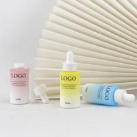 Nouvel emballage de bouteille en verre opale de cylindre dégradé de 30ml avec bouchon compte-gouttes pour l'emballage de soins de la peau cosmétiques de luxe