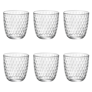 BORMIOLI - Ensemble de 6 verres à eau à facettes en verre transparent 29 cl - Product Image 1
